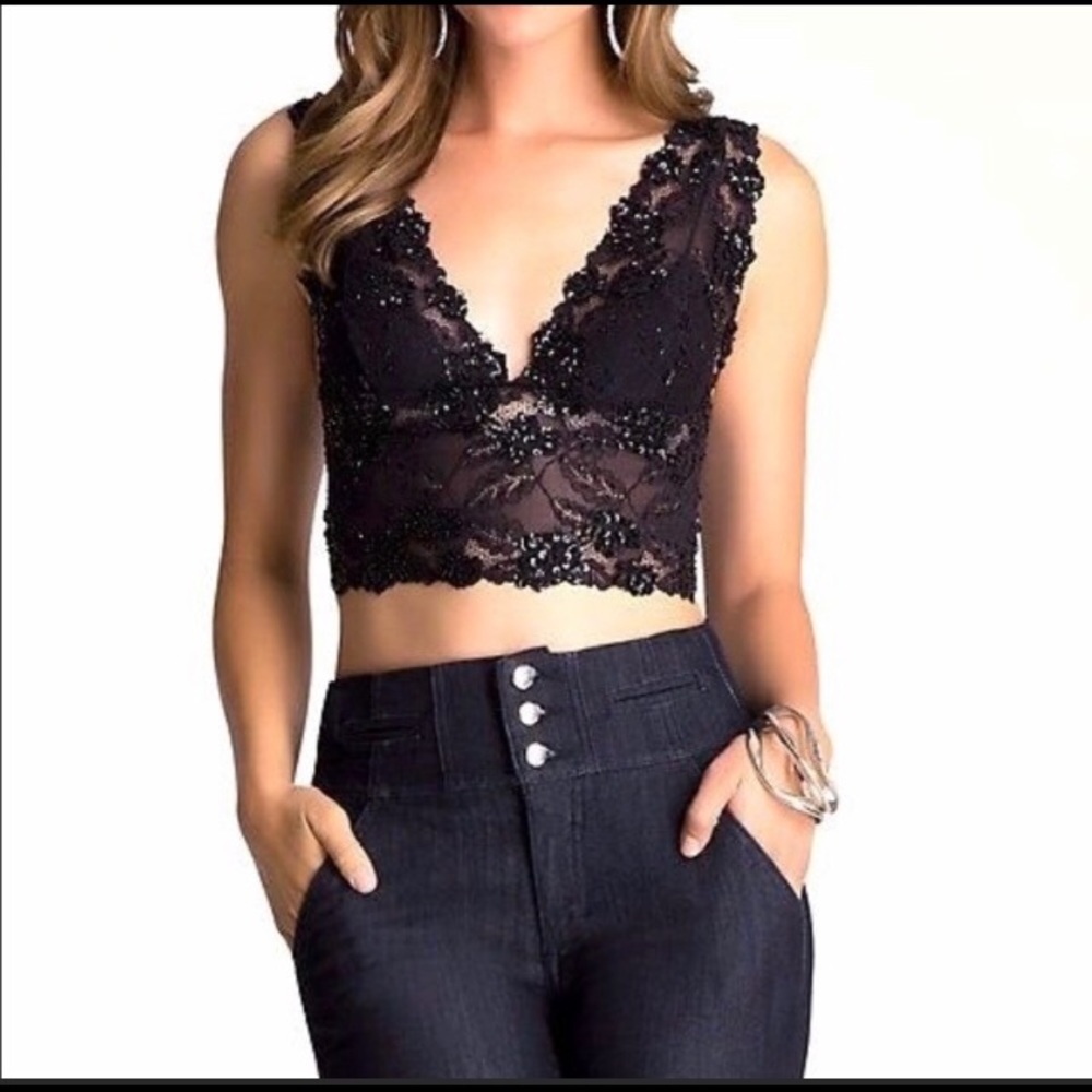 Bebe Karina beaded bra top